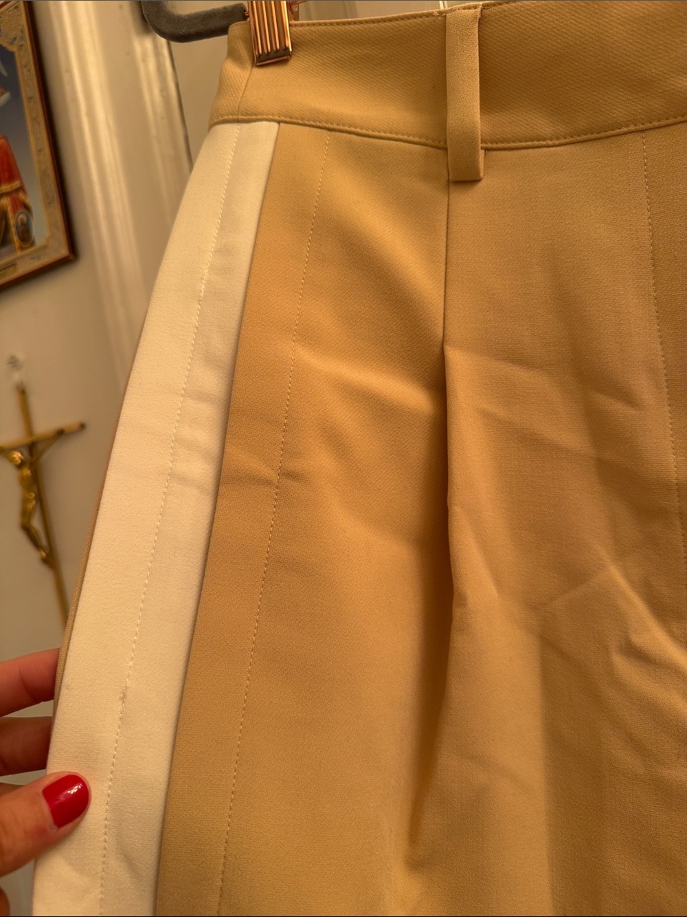 Women’s Beige Straight-Leg Dress Pants - Picture 6 of 16